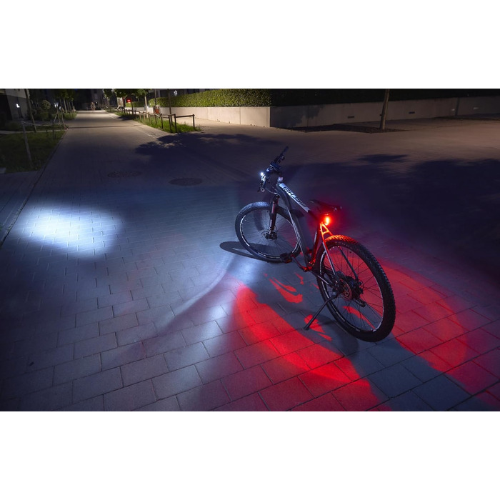 Велосипедний LED набір освітлення FISCHER Twin з 360° підсвіткою для безпеки, передня фара 60 Люкс