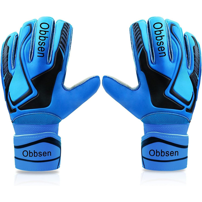 Воротарські рукавички Obbsen Fingersave, футбольні (S1 Blue, 10)