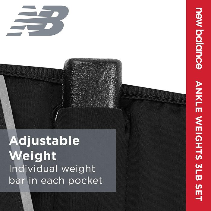 Обважнювачі для щиколоток New Balance для жінок і чоловіків, регульовані, для фітнесу, йоги, пілатесу, бігу, аеробіки, 2,3 кг і 3,6 кг