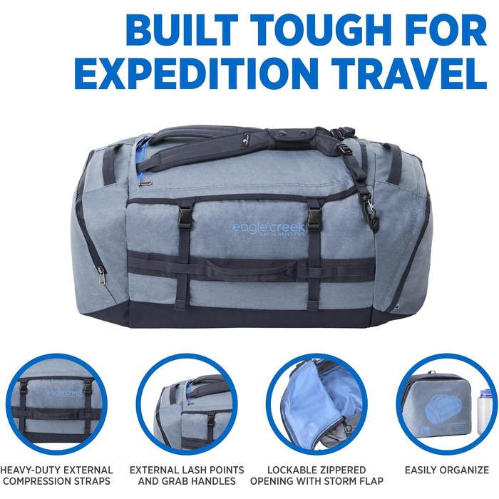 Тягач Eagle Creek Duffel 90 л, стійкий до стирання, Glacier Blue