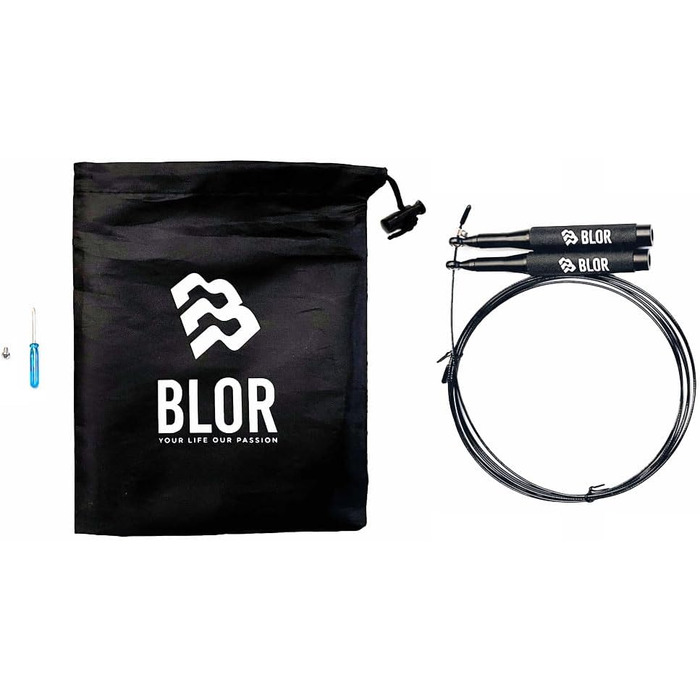 Скакалка Blor Jump Rope Pro алюмінієва, сталева, нейлонова, з ергономічними неслизькими ручками, для схуднення, боксу, кросстренінгу, з чохлом