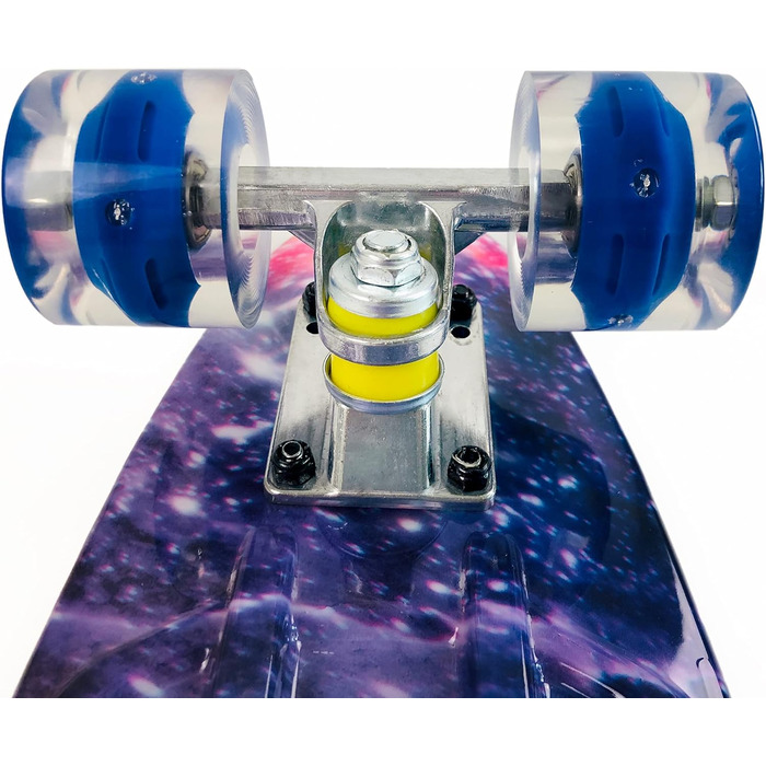 Скейтборд Sumeber Skateboard Kids Mini Cruiser Skateboard Complete 22 дюйми зі світлодіодними котушками Скейтборд для дорослих Діти Подарунок на день народження початківця (Galaxy)