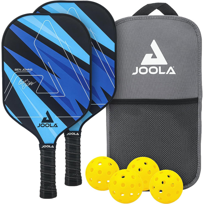 Набір JOOLA Pickleball Blue Lightning Включає 2 ракетки, 4 м'ячі та сумку, ідеально підходить для рекреаційних гравців синій 7 шт. (Blue Lightning)