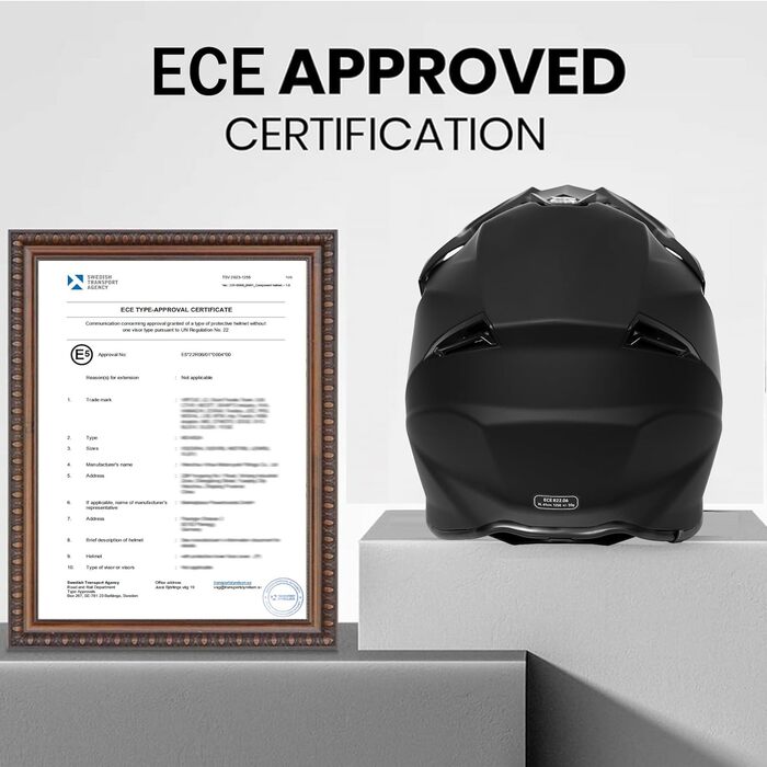 Мотокросовий шолом чорний ECE22.06, фулфейс для MTB, молодіжний інтегральний шолом для мотоциклів, скутерів, ролерів, лиж, ATV, чоловічий та жіночий