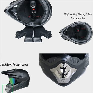 Дитячий мотокросовий шолом Fullface MTB з ABS, універсальний мотоциклетний шолом для чоловіків і жінок, для даунхілу, ATV, у комплекті з окулярами і рукавичками