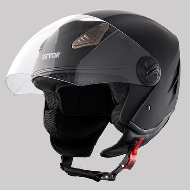Мотоциклетний шолом VEVOR 3/4 обличчя, розмір M (55-56 см), з Bluetooth, високощільний ABS, DOT сертифікат, для дорослих і підлітків