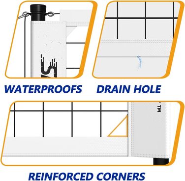Міцний набір волейбольних сіток SKEERY, конструкція проти запотівання, регульовані алюмінієві планки, портативна волейбольна сітка для заднього двору, трави та пляжу (білий/пишний сад)
