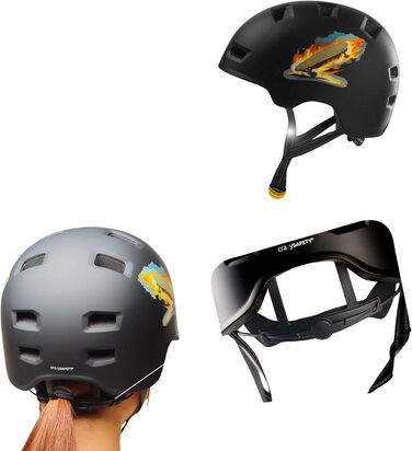 Шолом Crazy Safety Rampage Orange Schlange для велосипеда, скейтборда, роликів і BMX, регульований, розмір M (54-57 см), для чоловіків, жінок і дітей