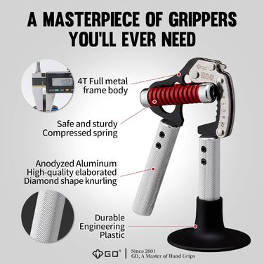 GD GRIP Iron 8 еспандер для рук, регульований, 25-80 кг, тренажер для хвату та передпліччя