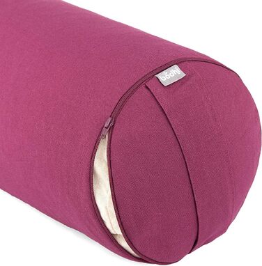 Рулон Bodhi Yoga Bolster Ø 22 см Рулет для йоги з органічною начинкою зі спельти Подушки для йоги для відновлювальної та інь-йоги Бавовняний чохол, який можна прати Подушка для пілатесу з ременем для перенесення (баклажани)