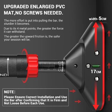 Дверна рама Sportneer Pull-up Rig, вантажопідйомність турніка до 200 кг, дверна коробка з горизонтальною планкою без гвинтів 75-94 см висувна, дверна планка з ПВХ-килимками 16,5x4,5 см і новим замком шестерні, що обертається на 360