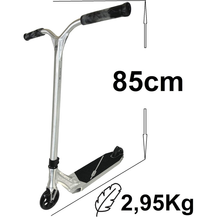 Самокат Ethic DTC Erawan V2, 85см, срібло, легкий, фрістайл