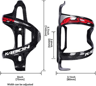 Клітка для велосипеда KABON, карбон 3K, чорний червоний