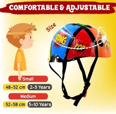 Дитячий велосипедний шолом Kiddimoto Comic, унісекс, розмір S