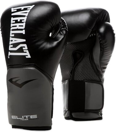 Боксерські рукавички для дорослих Everlast Unisex Pro Style Elite Glove Glove (8 унцій, чорний/сірий)