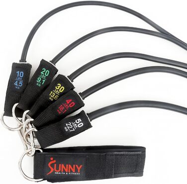 Преміум набір фітнес-резинок Sunny Health & Fitness з дверними анкерами, ручками, петлями та сумкою для зберігання — еспандери для силових тренувань, відновлення м'язів, йоги та іншого, модель 089-Combo