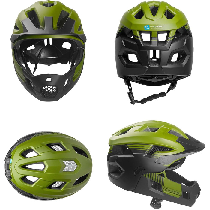 Шолом дитячий Fullface MTB, BMX, Скейт Знімний захист підборіддя M 54-57 см