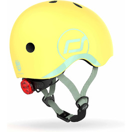 Дитячий шолом Scoot and Ride з регульованими ремінцями, матове покриття, розмір XXS, LED-світло, м'яка флісова підкладка для додаткового захисту