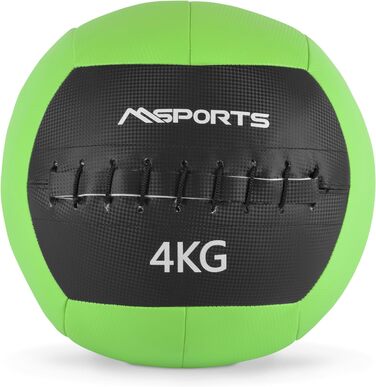 М'яч MSPORTS Wall-Ball Premium 2-10 кг (4 кг - Зелений)