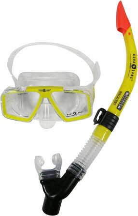 Маска для дайвінгу Aqualung COZUMEL PRO з набором трубок DIEGO DRY Snorkel (жовтий)