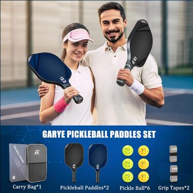 Набір GARYE Pickleball 2 ракетки USAPA, 6 м'ячів, сумка, унісекс