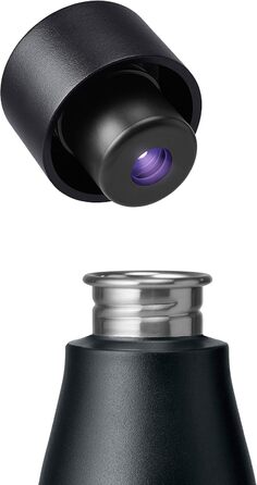 Пляшка LARQ Bottle Movement PureVis 950 мл — легка самочищувальна неізольована пляшка з нержавіючої сталі з UV-стерилізатором для води, багаторазова, для подорожей, чорна/сосна