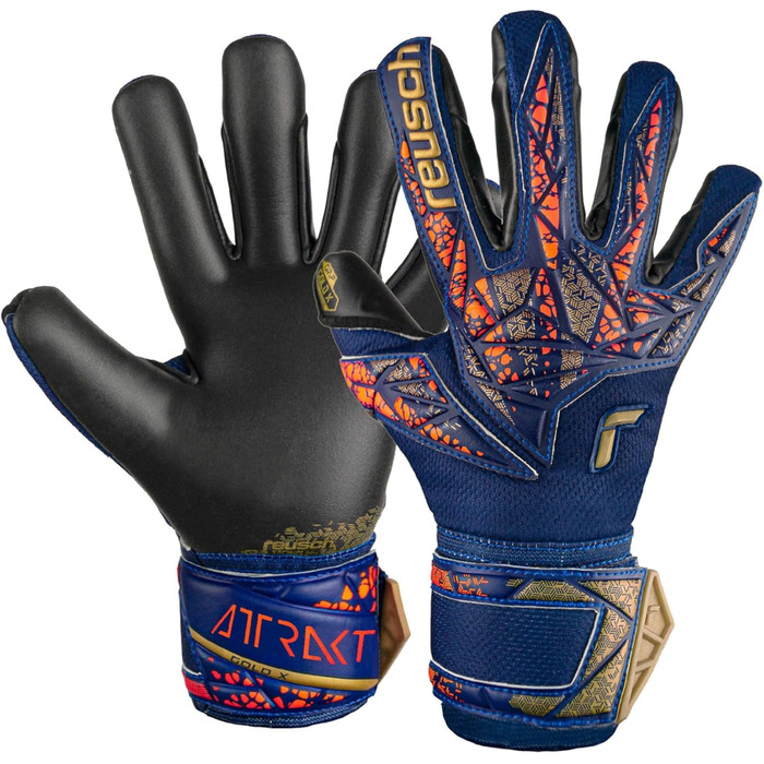 Рукавички Reusch Attrakt Gold X Jr (р. 5.5, синьо-золото-чорні)