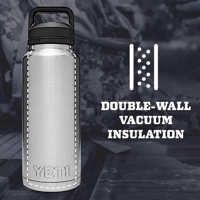 Термос-пляшка YETI Rambler, вакуумна, нержавіюча сталь, кришка