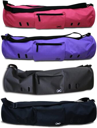 Сумка YogaAddict Yoga Mat Bag 'Compact з кишенею, довжина 71,1 см, підходить для більшості розмірів килимків, надзвичайно широка, легкий доступ - темно-сірий