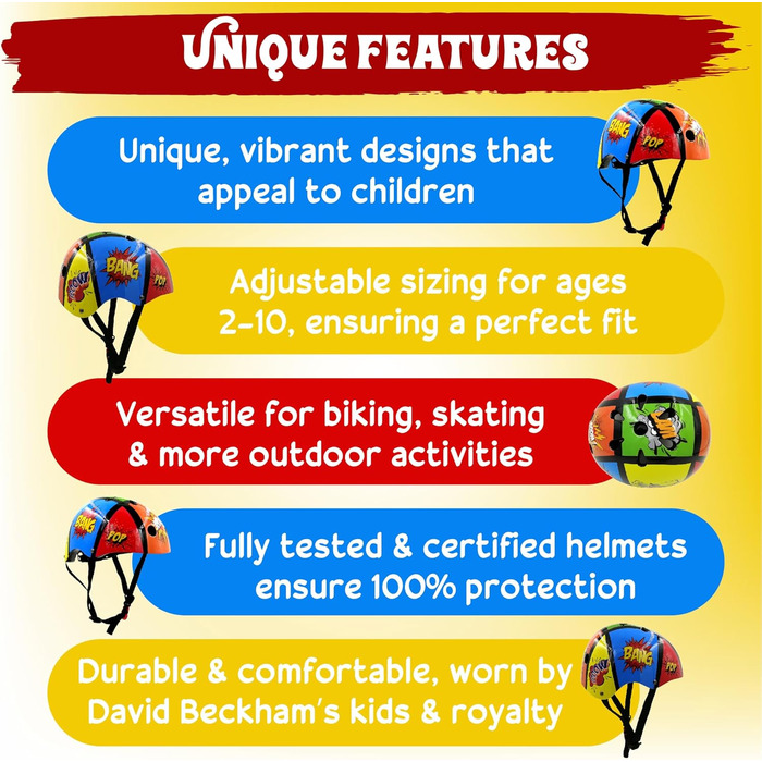 Дитячий велосипедний шолом Kiddimoto Comic, унісекс, розмір S