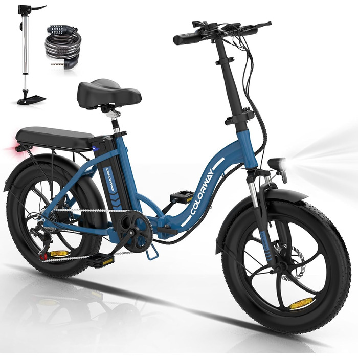 Шини COLORWAY E-Bike 20'x3', 250Вт, 36В 12Ач, 35-90км (синій)