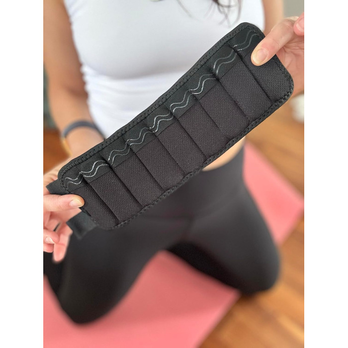 W8FIT Регульовані обважнювачі для ніг і щиколоток, знімні вантажі, 1,8 кг, чорні, розмір M (22,9-30,5 см), 2 шт, прані
