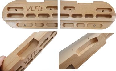 Тренувальна дошка VLFit Hangboard, гриф з глечиками, гвинти