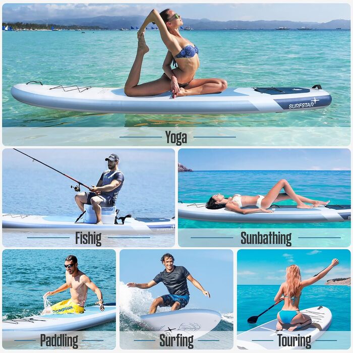 Надувна SUP-дошка Surfstar для дорослих з камеротримачем, ультраширока, зварна технологія, весло та аксесуари, для всіх рівнів