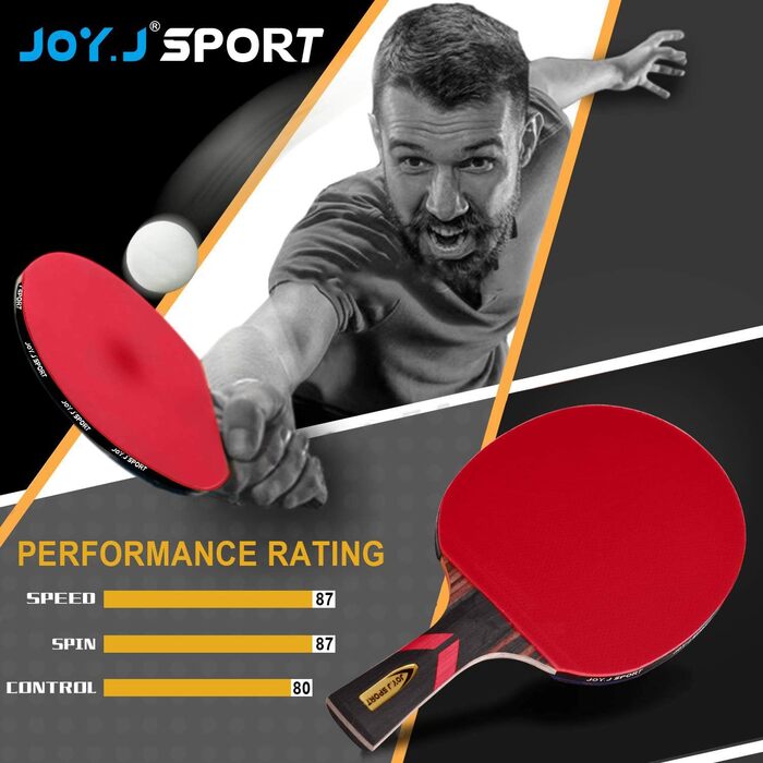 Професійна ракетка для настільного тенісу JOYJ Sport, ідеально підходить для гравців середнього та просунутого рівня (початківці та середні)