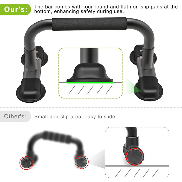 Ручка для віджимань, паралетки Стійка для віджимань Штанга для віджимань Стійка на руках Гімнастика Обладнання для L-Sit/Dip Bar/Бодібілдинг/Обладнання для силових тренувань/Домашній тренажерний зал Тренування на підлозі Фітнес-вправа (чорний-висота 24 см