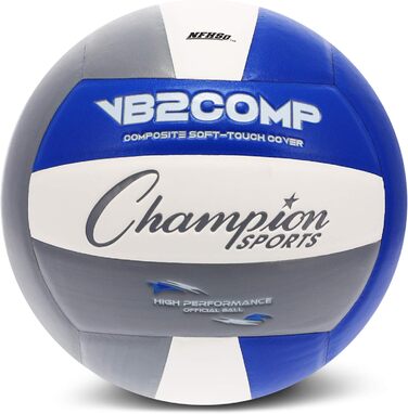 Офіційний волейбольний м'яч Champion Sports VB зі штучної шкіри - кілька кольорів сірий/синій/білий