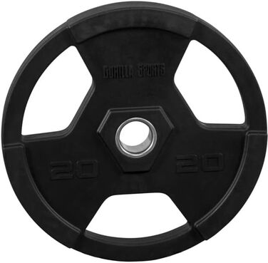 Пластини GORILLA SPORTS Olympia Tri-Grip 1.25-25кг 50мм Чорний