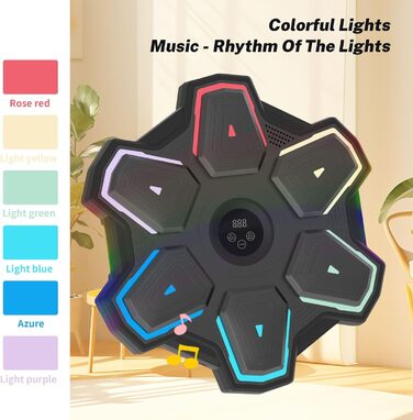 Боксерська машина Lifetter, Bluetooth, LED, 9 режимів, Чорний