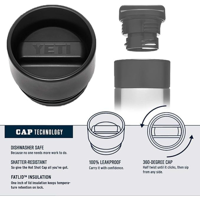 Термос YETI Rambler з кришкою HotShot, білий, 532 мл