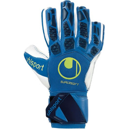 Воротарські рукавички Uhlsport Hyperact Supersoft для чоловіків, нічний синій/білий/флуоресцентний жовтий, розмір 7.5