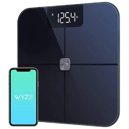 Розумна вага WyzeScale: вимірювання маси тіла, ІМТ, жиру, води, кісткової маси – чорна, фітнес-трекер