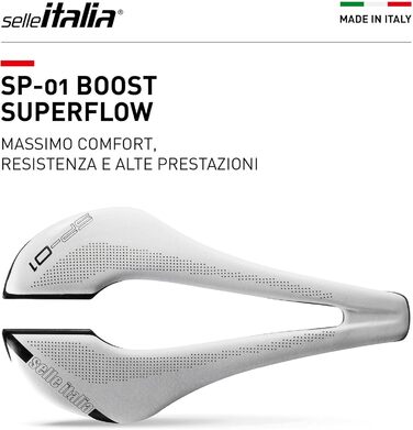 Сідло Selle Italia SP-01 Boost Superflow біле унісекс, один розмір