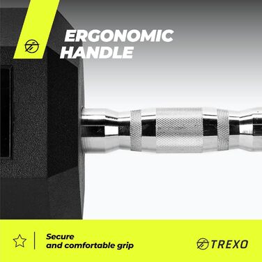 Гантель TREXO 2,5-35 кг Hexagon Чавун Ергономічна Стійка (32,5 кг)