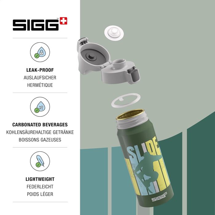 Пляшка SIGG Alu 0,6 л - герметична, без бісфенолу А, для газованої води