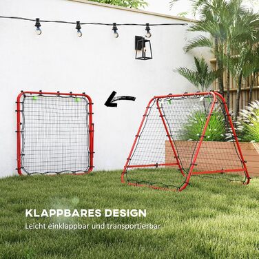 Відскік HOMCOM Football Rebounder, двосторонній, 100x95x90 см, Червоний