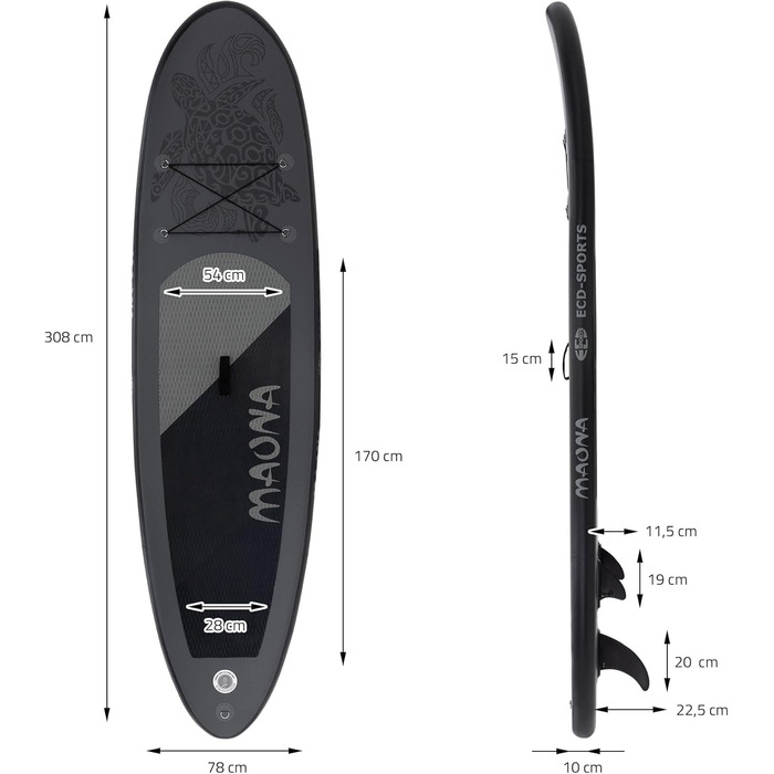 Надувна SUP-дошка для веслування стоячи 305/308/320/380 см, до 120/150 кг, товщина 10/15 см, з каяк-сидінням, комплект: сумка, весло, різні моделі