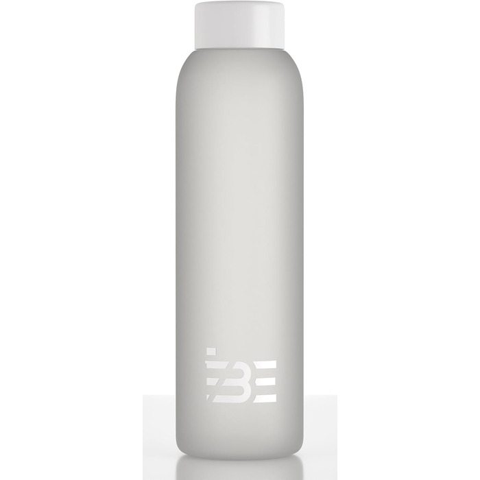 Be-Active Пляшка для води 1 л з боросилікатного матового скла, BPA-free, з мотиваційною розміткою часу