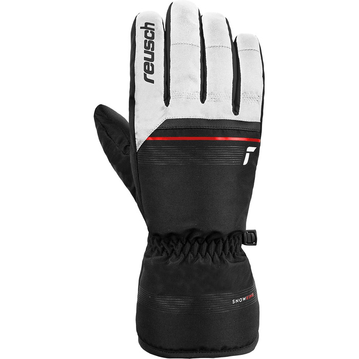 Рукавички Reusch Snow King вітрозахисні лижні (9.5, білий/червоний/чорний)