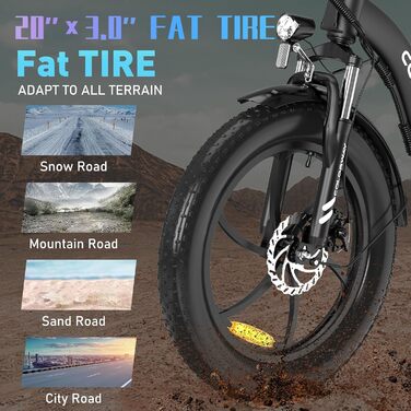 Електровелосипед  Вт 36В/15Агод, 45-100км, 7 швидк., 20" Fat Tires, 250